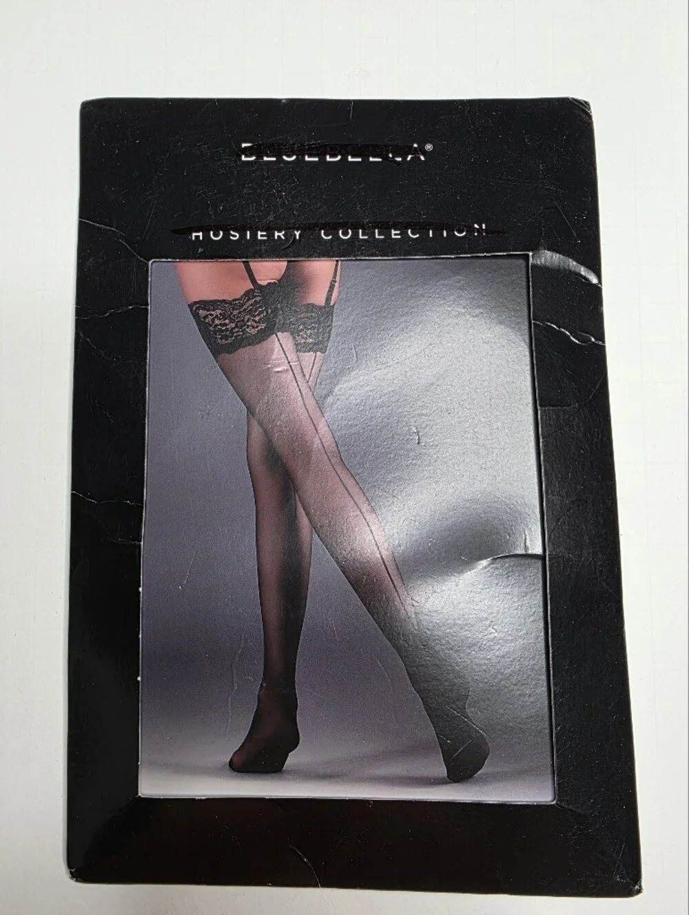 Bluebella Back Seam Lace Top Stockings Black New